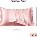 Satin Pillowcase for Hair and Skin, Soft and Cooling Similar to Silk Pillow Cases Queen Size Set of 2 with Envelope Closure Gift for Women Men Beauty Sleep, 20x30 Inches, Pink