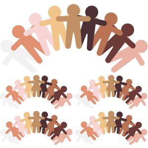 Geyee 216 Pcs Paper Cutouts for Crafts Blank Multicultural People Cut Outs for Bulletin Board Person Cardstock for Art Supplies Craft Project Home Decoration