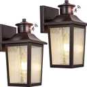 Oil Rubbed Bronze Motion Sensor Outdoor Lights 2 Packs - Waterproof Dusk to Dawn Outdoor Lighting, Brown Exterior Garage Light Fixture, Porch Light Outside Wall Mount for House, Front Door, Anti-Rust