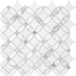 SUNWINGS 10-Sheet Coin Peel and Stick Waterjet Backsplash Self Adhesive Tiles White Marble Wall Panels Stick on Backsplash for Kitchen, Bathroom, Fireplace