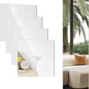 8 Pack 14x12 Inch Shatterproof Acrylic Mirror Tiles Self-Adhesive, Unbreakable Wall Mirrors for Kids, Toddlers, Bedroom, Bathroom & Home Gym Flexible, Safe & Easy Install