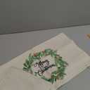 CARRIE HOME Green Christmas Tree & Wreath Throw Pillow Covers 16x16 Set of 2, Farmhouse Christmas Decorations for Couch and Sofa (No Pillow Inserts)