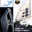 TORRAS 360 Spin Magnetic Stand for Samsung Galaxy S25 Ultra Case, Fit for Magsafe, Military Grade Slim Hard PC Protective S25 Ultra Clear Case with Kickstand & Ring Holder, Ostand Spin, Clear
