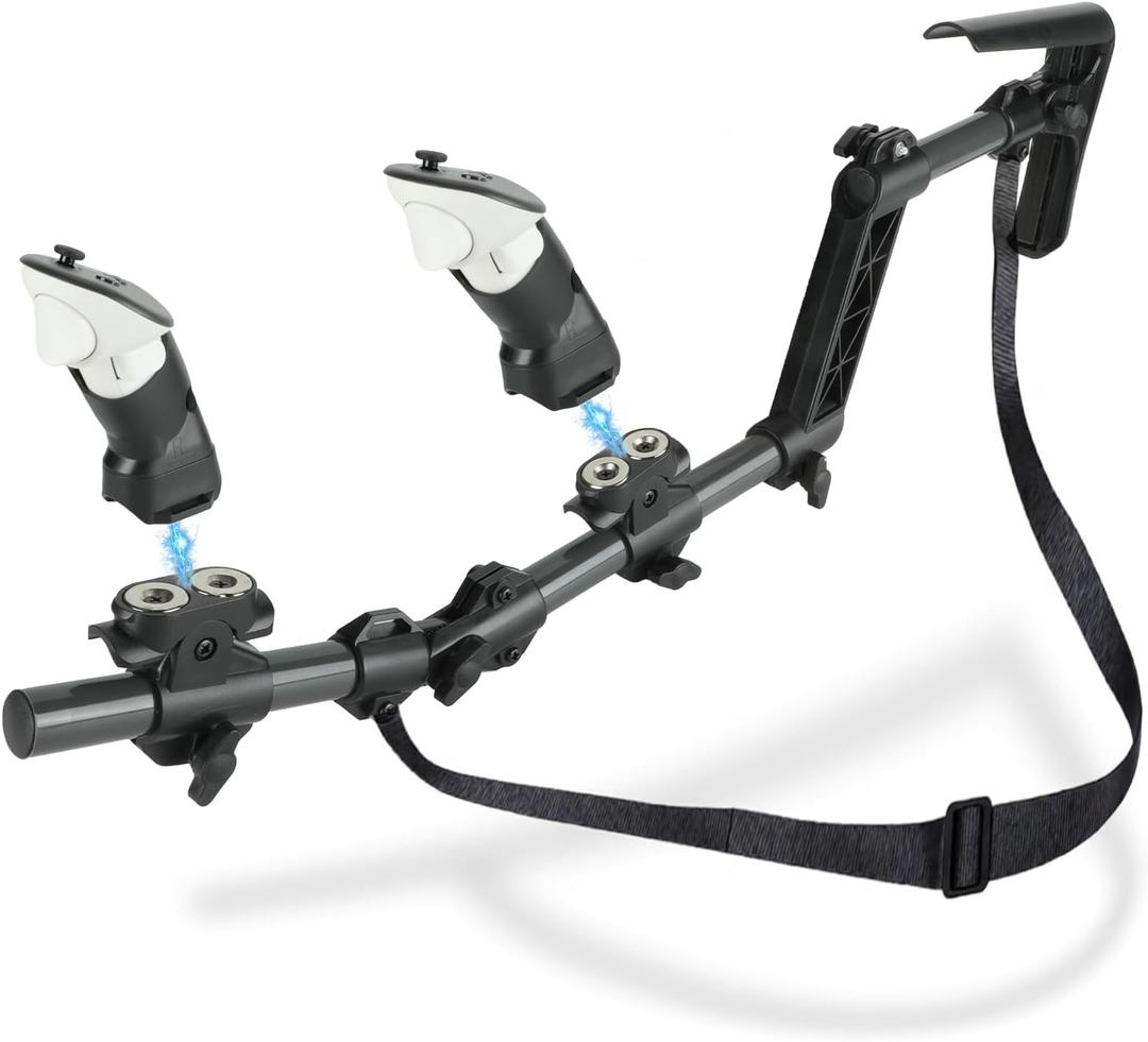 Gun Stock for Meta Quest 3, Compatible with VR Meta Quest 3s Controller Grips for Enhance Stability and Control Magnetic Stock Rifle Adapter (Black)
