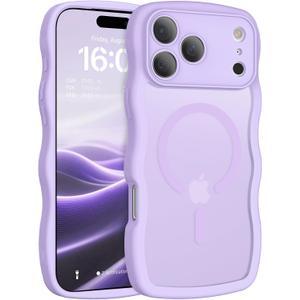 BENTOBEN Magnetic for iPhone 17 Pro Case, Cute Wavy [Full Camera Protection][Compatible with MagSafe] Matte Anti-Slip Bumper Women Girls Boys Protective Cover for 17 Pro 6.3", Lavender Purple