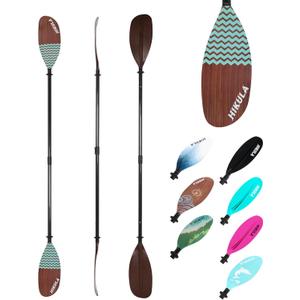 Adjustable Carbon Fiber Shaft Kayak Paddle, Kayaking Oars with Reinforced Nylon Blade for Adults, 4 Piece, 86in/220cm to 90in/230cm (Wood-1)