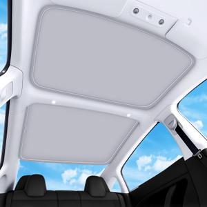 2026 Upgraded for Tesla Model 3 Accessories Sunshade Roof [No Sag, Ice-Crystal Cooling Coatings] Heat Insulation Glass Roof Sun Shade for Tesla Model 3 Accessories 2022-2026 Beige