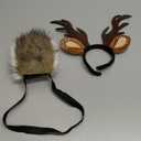 Spooktacular Creations Halloween Reindeer Antlers Headband with Fawn Tail, Deer Antlers Ears Accessories Set for Girls Women, Halloween Party Dress up, Costume, Trick or Treating, Cosplay Decoration