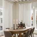 Extra Wide Linen Pinch Pleated Curtains 84 Inches Long 100 Inch Wide Patio Sliding Door Curtains Light Filtering Semi Sheer Pinch Pleat Drapes Cream Ivory Boho 100 x 84 Drapes for Living Dining Room