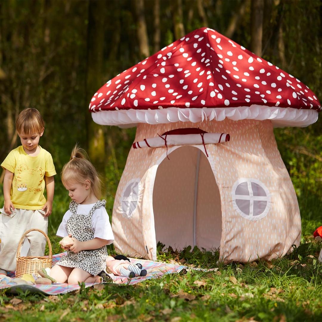 Asweets Mushroom Tent Kids Playhouse Tent  Boys and Girls Play Fort with Exquisite Design for Imaginative Indoor/Outdoor Play Tent