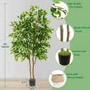 Artificial Ficus Tree 6ft Fake Floor Plant with Woven Basket