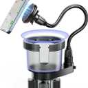2-in-1 Car Cup Holder Expander for Phone MagSafe, Upgraded Cup Holder Phone Mount for Car with Adjustable Base, Compatible with Yeti 20/26/30 oz, Hydroflask 32/40 oz (Transparent Black)