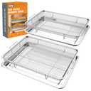 DONGULI Air Fryer Basket for Oven Sheet Pan with Wire Rack(2 Pack)