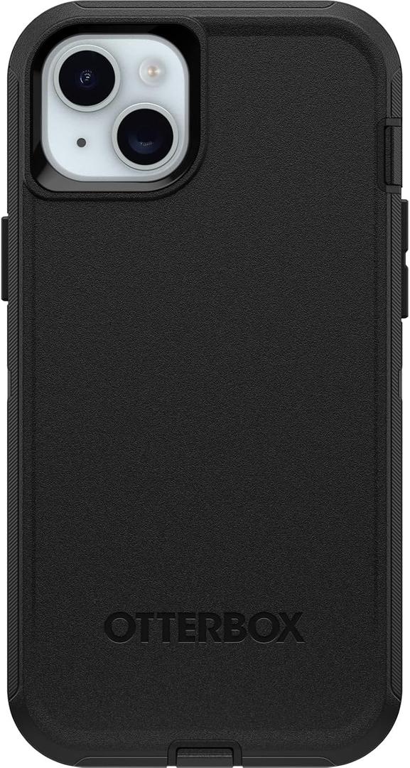 OtterBox iPhone 15 Plus and iPhone 14 Plus Defender Series Case - Black, screenless, Rugged & Durable, with Port Protection, Includes Holster Clip Kickstand