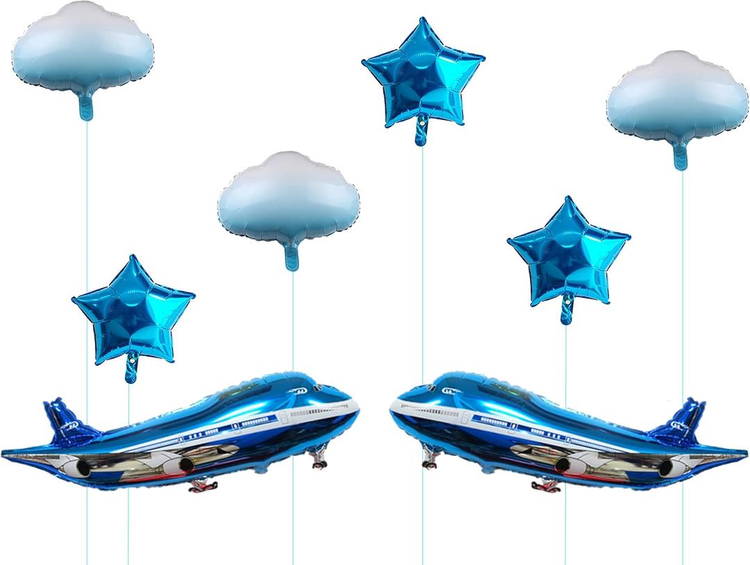 31inch Large Airplane Blue Party Decoration Airplane Balloon Birthday Party Supplies (Two airplanes)