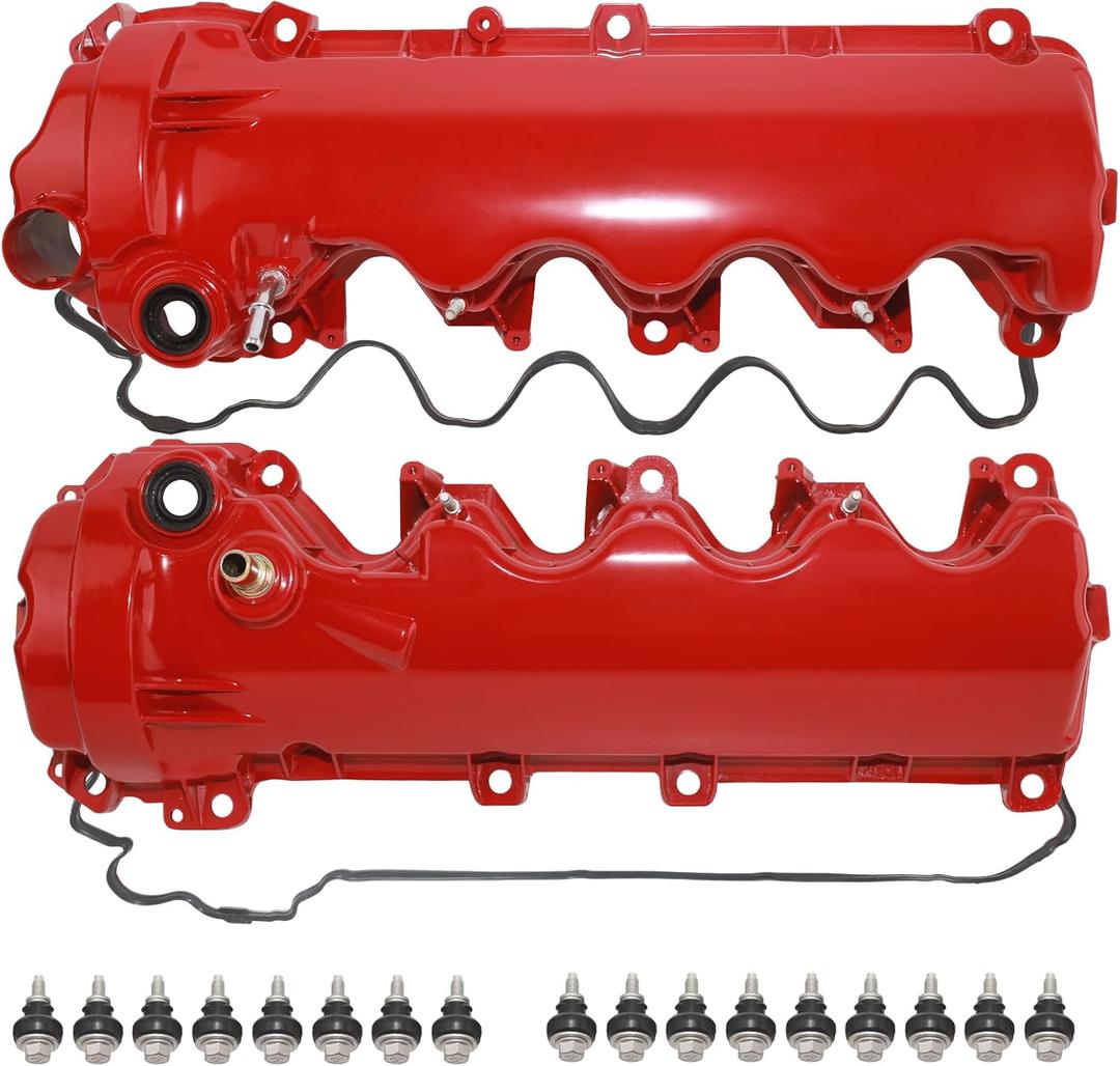 Aluminum Valve Covers Compatible with 2006-2010 Ford Explorer V8 4.6L 2009-2010 Ford F150 Truck V8 4.6L Replace# 9L1Z6582C 7L1Z6584A 9L1Z6582D