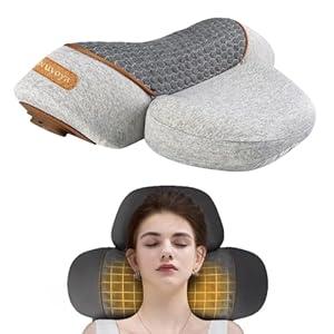 Lewuyoya 3-in-1 Neck Pillow with Heat & Traction, Cervical Pillow Traction for Neck Hump, Light Grey