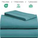 LuxClub Twin XL Sheets - Soft Twin Bed Sheets for Boys and Girls, 3 PC Deep Pockets 18" Eco Friendly Wrinkle Free Kids Fitted Sheets Machine Washable Hotel Bedding Silky Soft - Teal Twin XL