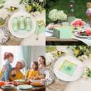 2 x LIYH 200Pcs Green Napkins Cocktail Napkins 2 Ply Paper Disposable Floral Party Napkins Gold Scalloped Edges Table Cloths for Bridal Shower Birthday Party Christmas New Year