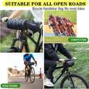 Bike Handlebar Bag, 2.4L Large Capacity Bicycle Front Storage Pouch with Detachable Shoulder Strap, Waterproof Universal Fit for MTB Road Bike Folding Bike Scooter (Black)