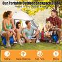 Kikerike Backpack Stool Cooler Chair Heavy Duty 300 LBS Max Load Portable Lightweight Stool Backpack Folding Fishing Cooler Seat for Camping Hunting Fishing - Ocean