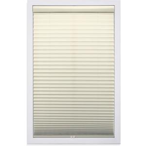DEZ FURNISHINGS Cordless 1" Light Filtering Pleated Shade, Fabric, 22.5" W x 48" H, Ecru
