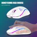 RedThunder K84 Wireless Keyboard and Mouse Combo, Rainbow Backlit Rechargeable Battery, 75% Layout TKL Ultra Compact Gaming Keyboard & Lightweight 3200 DPI Honeycomb Optical Mouse (White)