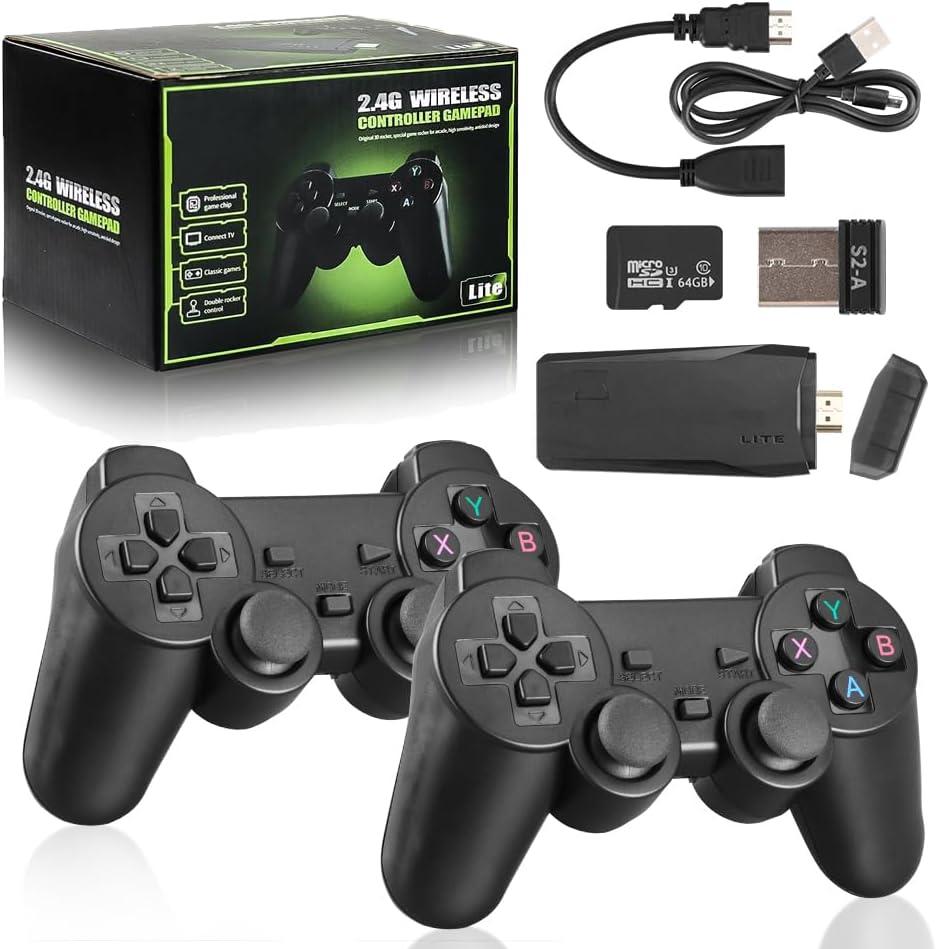 Retro Gaming Console, Plug and Play Video Game, Nostalgia StickGame, Wireless Retro Play Game Console Built in 20000+ Games, 4K HDMI Output, 9 Classic Emulators, with Dual 2.4G Wireless Controlle