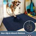 BEQHAUSE Dirt Trapper Door Mat Non-Slip Entryway Rugs, 36" x 60", Blue
