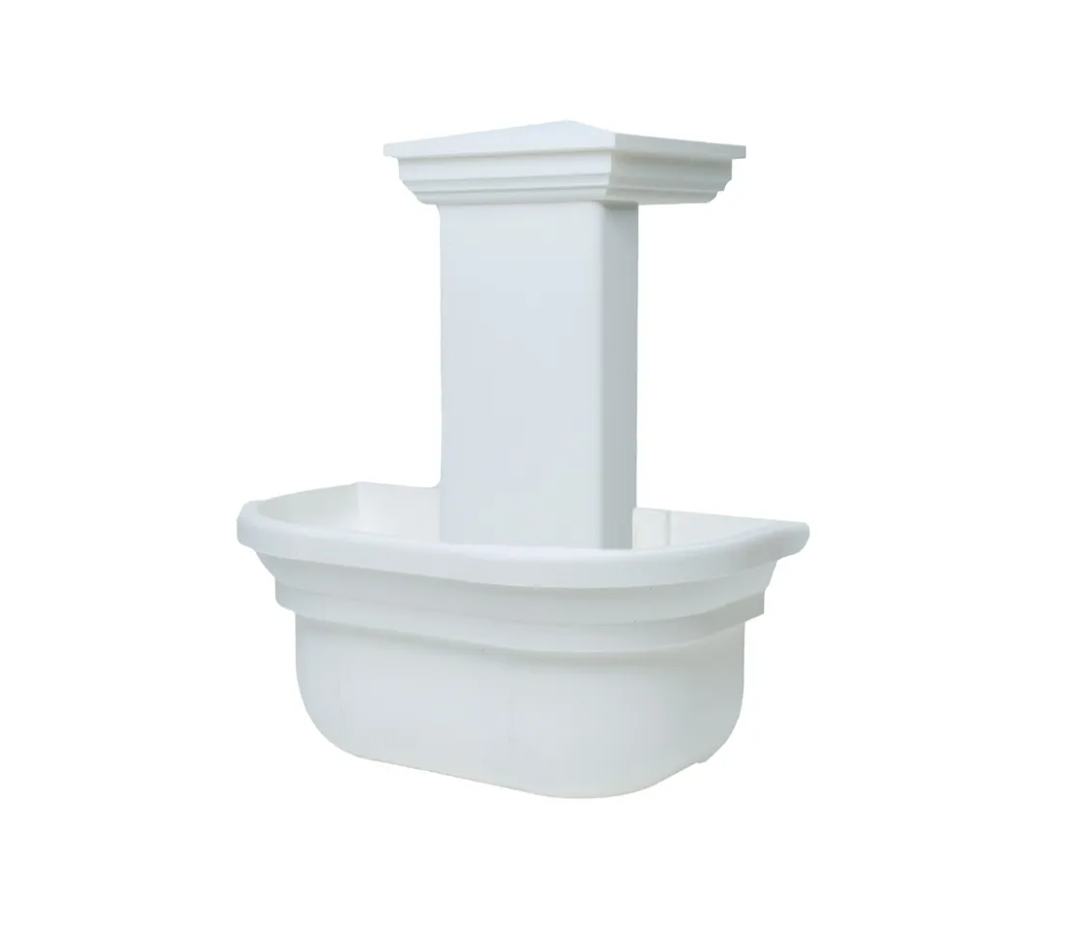 Fence Post Planter - Elegant White Plant Hanger for PVC Fences, Hanging Planters for Outdoor Plants - 4Pack