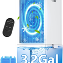 4-IN-1 Portable Air Conditioners w/3.2-Gal Tank for 24H Cooling, 4 Wind Speeds & 4 Modes, LED Touch Screen, Waterless Alert System & 12H Timer, Remote, Windowless Air Conditioner for Bedroom