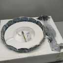 Tiffany Table Lamp Stained Glass Lamp 16X16X24 Inch Mother Daughter Antique Reading Lamp with Night Light (Sea Blue Pearl)