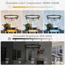Modern Track Light Kit with 23.6" LED Ring Chandeliers Remote Control Track Lighting Spotlights with Adjustable Light Heads