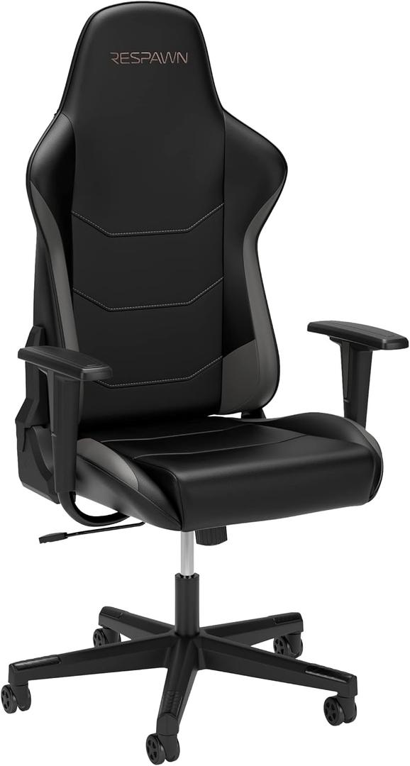Respawn 110 Ergonomic Gaming Chair - Reclining Office Video Game Swivel Chair with Lumbar Support, Headrest, Heavy Duty, High Back, Racing Style Gaming Recliner Seat for Computer Gamer - Gray, 26.4"D x 28.7"W x 50-53.7"H