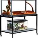 Nalwort Reptile Tank Stand, Movable Metal Stand with Wheels, Stand for Hamster Cage, Brooder Box, 32" L x 17.5" W