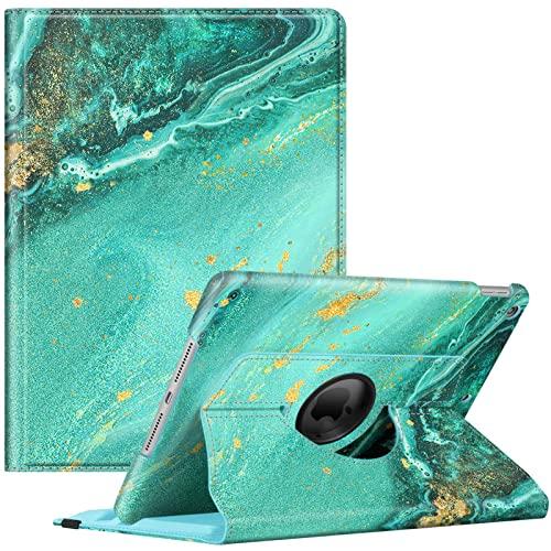 Fintie Rotating Case for iPad 9th Generation (2021) / 8th Generation (2020) / 7th Gen (2019) 10.2 Inch - 360 Degree Rotating Stand Cover with Pencil Holder, Auto Wake Sleep, Aqua Wave