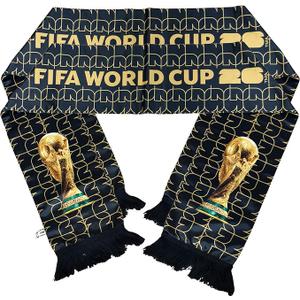 2Pcs World Cup Scarf 2026 Merchandise, Lightweight Summer Breathable Mesh Scarf, Stadium Decoration & Sun Protection, USA Canada Mexico World Trophy Design Scarves