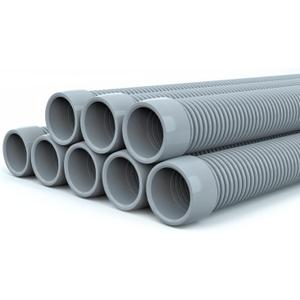 Poolvio Professional Swimming Pool Vacuum Cleaner Hose -1.5 8 Piece Hoses for Pool Vacuum Extension/Replacement - Compatible with all Major Automatic Swimming Pool Cleaners (Gray)