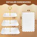 10 Pack Dessert Table Display Set - 4 x Three-Tier Square Cupcake Stands and 6 x Serving Trays, Elegant Tableware for Cakes, Cupcakes, Pastries, and Snacks, Perfect for Parties (White)