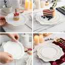 60PCS White Plastic Plates with Gold Rim, Disposable Heavy Duty Plastic Plate, Fancy 30 Dinner and 30 Dessert Plates for Party and Wedding