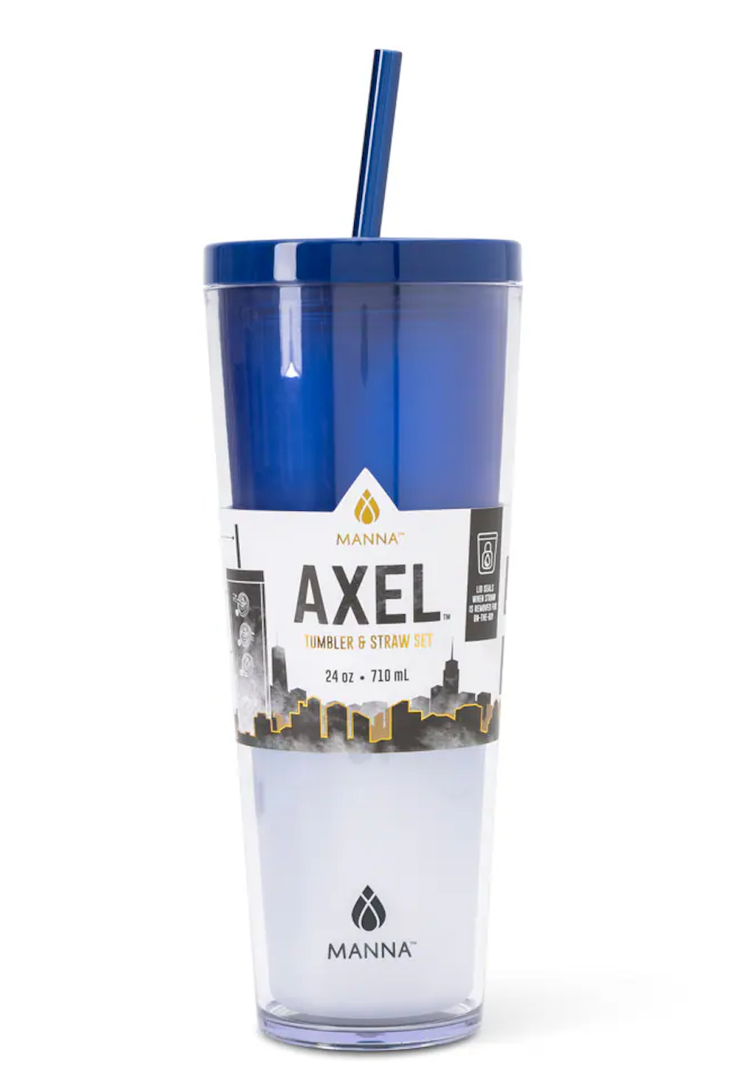 Manna™ Axel™ Plastic Tumbler & Straw Set - Blue, 24 oz