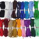 PAMIR TONG 2mm Twisted Nylon Twine Cord for Bracelet Assorted Color 36 Yards Satin 3 Braided Beading Milan Rope Macrame Thread String Knotting Cord for Jewelry Making-DIY Crafts-Necklace-Pendant