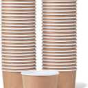MATICAN Paper Ice Cream Cups - 50-Count 5.5-Oz Disposable Dessert Bowls for Hot or Cold Food, 5.5-Ounce Party Supplies Treat Cups for Sundae, Frozen Yogurt, Soup, Brown