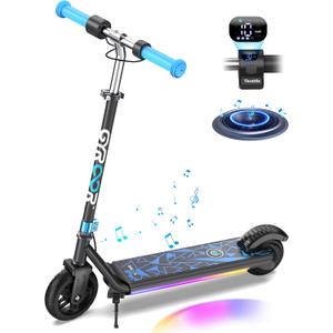 Gyroor H30 Max Electric Scooter for Kids, LED Dispaly, 150W Powerful Motor, Dual Brake System, Adjustable Height and Speed, Best Presents for Kids (H30Max-Blue)