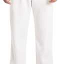 Fruit of the Loom Eversoft Fleece Elastic Bottom Sweatpants with Pockets, Relaxed Fit, Moisture Wicking, Breathable (Medium, White)