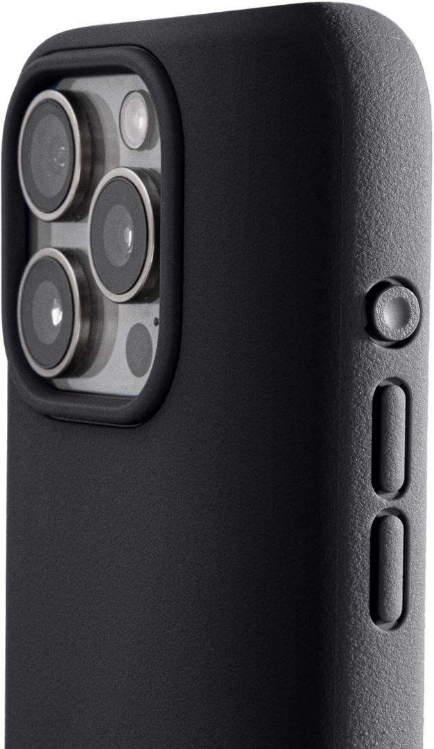 TineeOwl for iPhone 15 Pro Max Magnetic Case - Dune Series, Compatible with MagSafe, TPU, Minimalist, Slim/Thin, Grippy with Microfiber Lining, Rounded Action Button (Almost Black, iPhone 15 Pro Max)