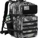 QT&QY 25L/45L Military Tactical Backpack For Men Molle Daypack 3 Day Bug Out Bag Hiking Rucksack With Bottle Holder (45l 1.1 Black Digital Camo)