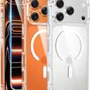 FNTCASE for iPhone 17 Pro-Max Case: Clear Magnetic Phone Cases with Screen Protector Compatible with Magsafe Slim Anti Yellowing Rugged Shockproof Protective Transparent Cell Cover (A-Clear)