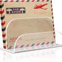 Acrylic Mail Organizer - 2 Section Desk Organizer with File Sorter and Letter Holder
