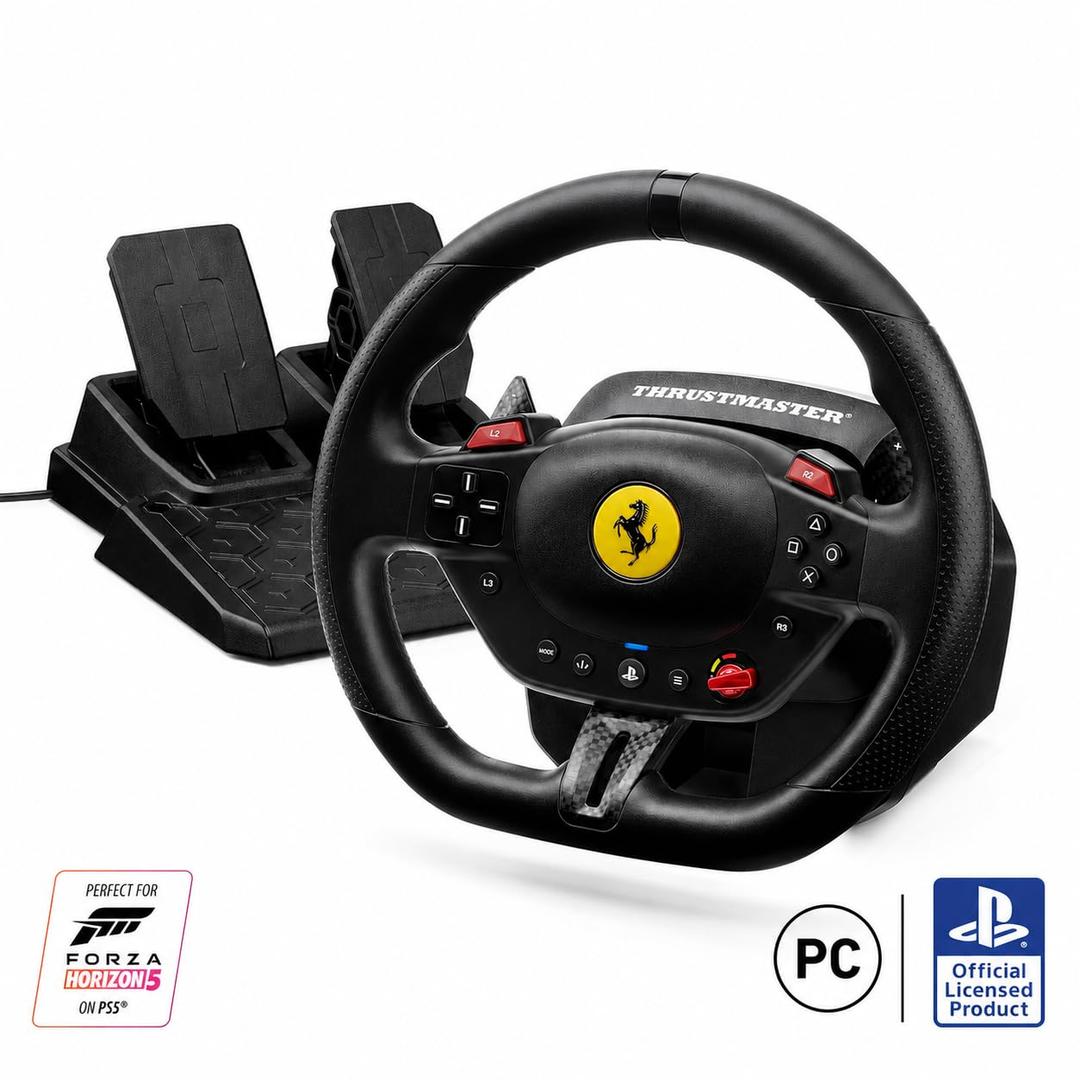 Thrustmaster T98 Ferrari 296 GTB - Racing Wheel and Pedal Set - PS5 & PC